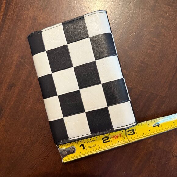 Black & White Checkerboard Statement Wallet Snap Closure - Picture 7 of 7